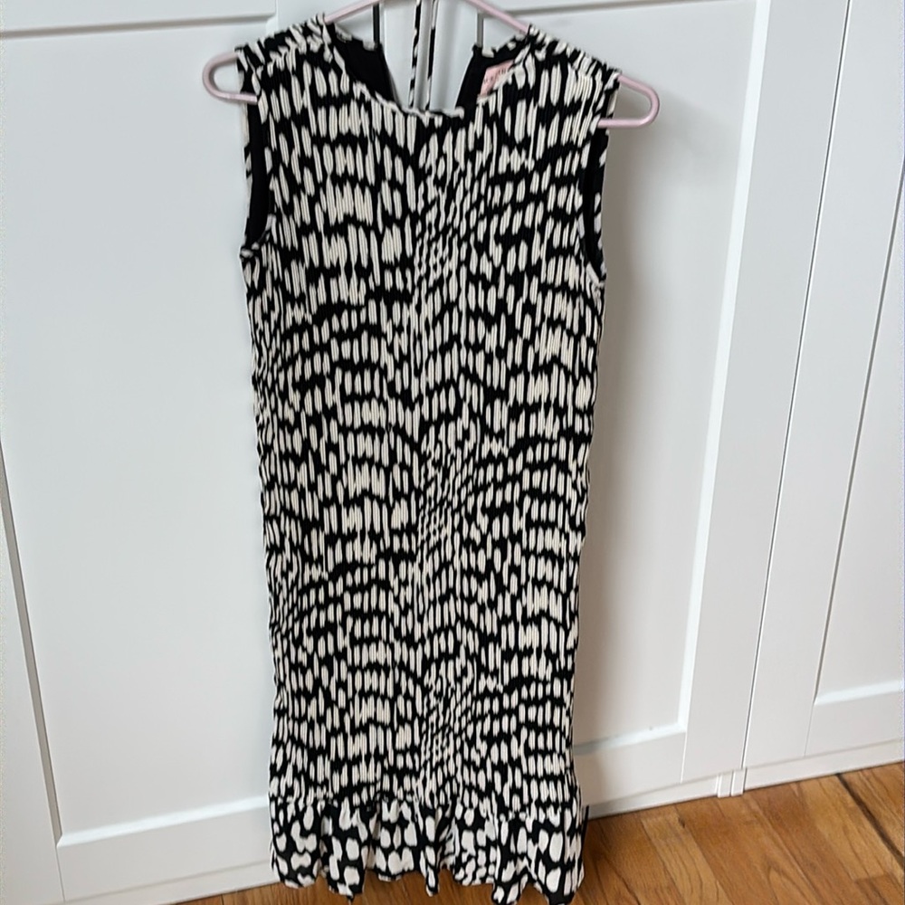 Chico's Black and Cream Patterned Midi Dress